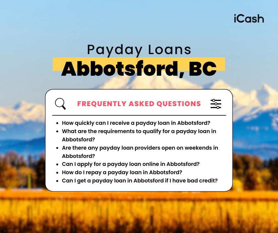 Payday Loans Abbotsford, BC Payday Loans in Abbotsford
