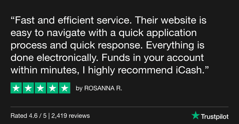 iCash Trust pilot testimonial iCash Trust pilot testimonial